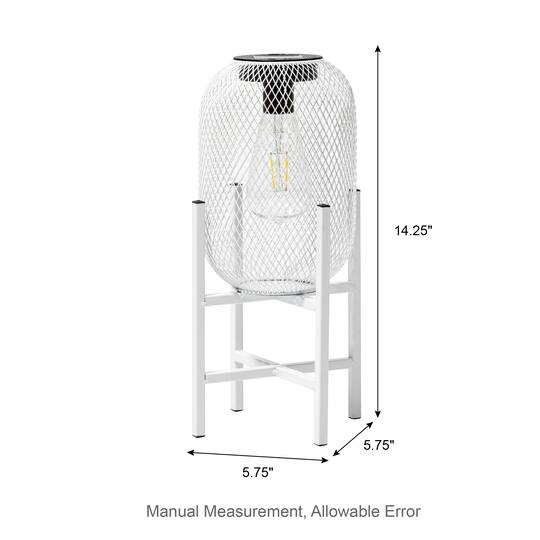 Glitzhome® 14" Metal Mesh Solar Powered Lantern with Stand